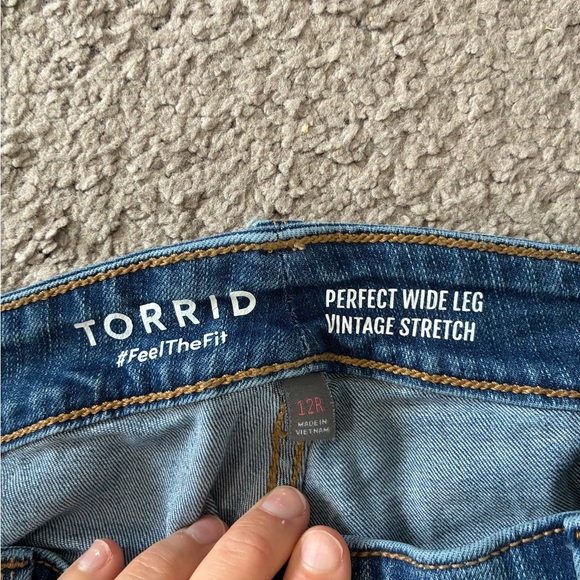 Torrid Perfect Wide Leg Vintage Stretch Denim Blue Jeans Women’s 12R - Picture 3 of 11